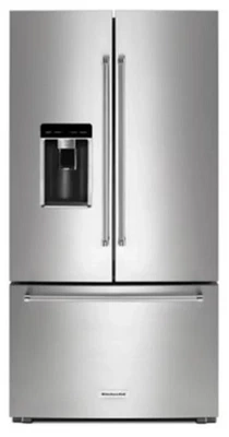KitchenAid 23,8 ft³ ft. Refrigerador puerta francesa profundidad mostrador - KRFC704FPS Foto 1 de 4