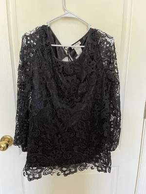 Top de encaje floral negro Monroe & Main Holiday nuevo con etiquetas talla grande muy bonito Foto 1 de 4
