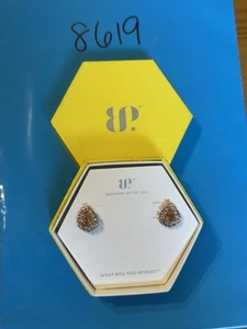 Nuevo en caja Pendientes Bomb Party RBP4966 Inga Topacio Ahumado Circonita cúbica Oro Rosa Pl - Imagen 1 de 3