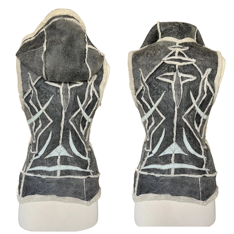 Chaleco de cuero de diseñador de alta costura único en su tipo con capucha; Festival Fairy Elf talla XS Foto 1 de 4