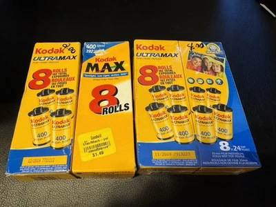 [NEW] 16 Sealed Rolls of Expired 2006 & 2009 Kodak Max 400 Film 24 Exposure - Image 1 of 3