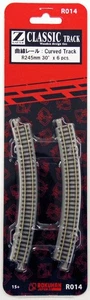 Rokuhan R014 R245mm 30 Curved Track (6 pcs.) (Z Scale) - Picture 1 of 1