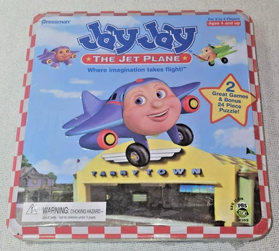 Borad Game Jay Jay The Jet Plane 2 Great Games + Bonus Puzzle In Metal Tin - Image 1 of 3