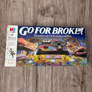 Vintage 1985 Go For Broke! Board Game MB Games 2-4 Players - Picture 1 of 4