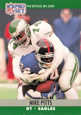 1990 Pro Set #611 MIKE PITTS Philadelphia Eagles EX/NM - Image 1 of 4