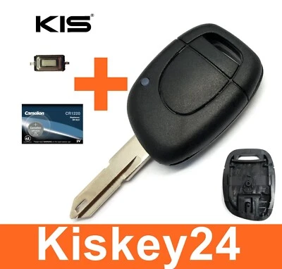 Schlüssel Gehäuse Rohling für Renault Kangoo Clio Twingo + 1xTaster + Batterie