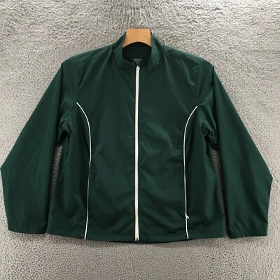 Lands End Windbreaker Zip Up Jacket Mens XL Green Mock Neck Pockets Long Sleeve - Image 1 of 4