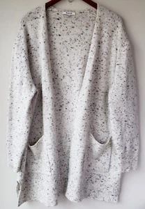 Cárdigan para mujer Madewell suéter mezcla de lana marfil moteado bolsillos abiertos talla XL - Imagen 1 de 11