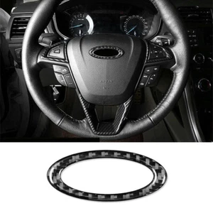 Carbon Fiber Car Steering Wheel Center Ring Cover For Ford Fusion Mondeo 2013-19 - Picture 1 of 10