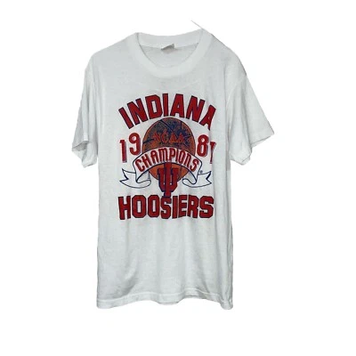 Vintage 80s 1987 Indiana University National Basketball Champions NCAA Adult Lg - Image 1 of 4