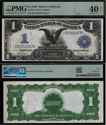 1899 $1 Silver Certificate PMG 40EPQ - Black Eagle - Fr 232 - Image 1 of 3