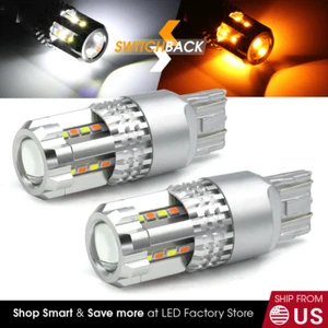 2X 7443 7440 Ámbar Amarillo LED Señal de giro trasero Intermitente Esquina Bombillas - Imagen 1 de 7