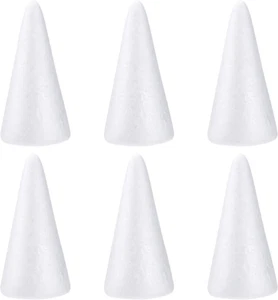 Holibanna Foam Cone Polystyrene Cone Shapes White Christmas Tree Crafts Table Ce - Picture 1 of 12