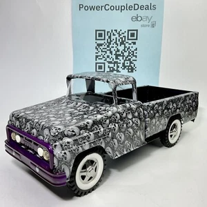 CUSTOM Tonka Fleetside Skull Pressed Steel Fantasy Pickup Truck DMT Look Vtg - Picture 1 of 16