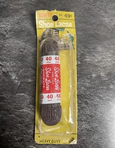Vintage Antique STAY-TY Shoe Laces 40” Brown Heavy Duty Worl 49 cent 50’s-60’s - Picture 1 of 3