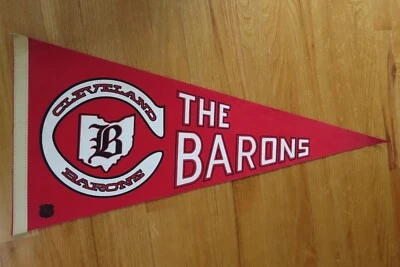 Vintage CLEVELAND BARONS (1976 to 1978) Hockey 30" R Pennant GERRY CHEEVERS - Image 1 of 3