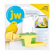 JW Pet Clean Cup Feeder and Water Bird Accessory Small with Hard Plastic Back