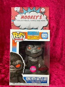 Godzilla vs Kong - Kong with Battle Axe Flocked Pop! Vinyl Figure (RS) #1021 - Picture 1 of 7