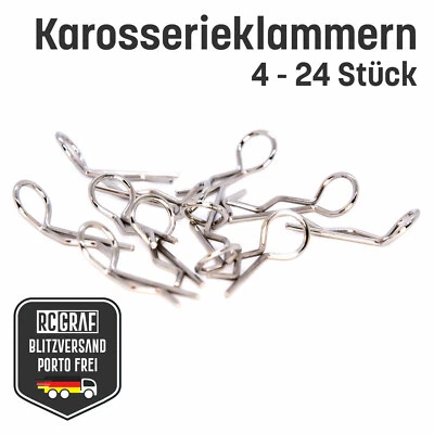 RC Karosserieklammern silber Body Clips 1:10 1:8 Splint 4-24x - Bild 1 von 2