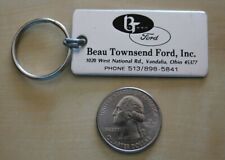 Beau Townsend Ford Vandalia Ohio Thin Metal Silver Keychain Key Ring #33315