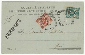 1901 Regno - 2 e 5 c. serie Floreale su Stampa raccomandata Castelfiorentino - Imagen 1 de 1
