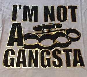 Cotton Rare Promo Tank Top Festival Wear American Apparel "IM NOT A GANGSTA" XL - Picture 1 of 3