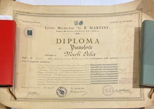 Attestato di diploma di pianoforte - Bologna, 1934. - Picture 1 of 8