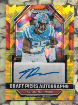 TAVIUS ROBINSON 2022 PANINI PRIZM GOLD ROOKIE RC AUTOGRAPH AUTO #DPA-TAR RAVENS - Image 1 of 2