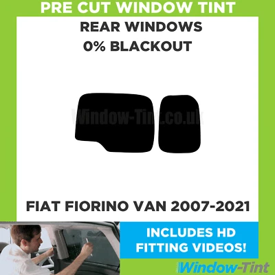 Für Fiat Fiorino Van 2007-2021 Vor Cut Fenster Getönt Heck 0% Blackout Folie - Image 1 of 4