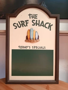 The Surf Shack Menu Chalk Board Bar Sign Wood Tiki Bar Wall Hanging 24" x 16" - Picture 1 of 7