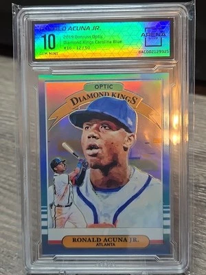 2019 Donruss Optic Ronald Acuna Jr Diamond Kings CAROLINA BLUE /50 Arena 10 - Image 1 of 2