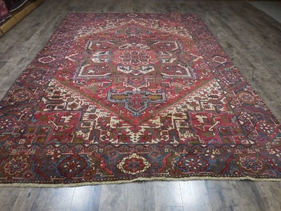 Vintage Turkish Rug,HandMade Anatolian Geometric Tribal Turkish Rug 7.9x11 Ft - Image 1 of 4