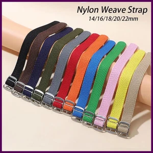 Correa de reloj tejida de nailon 14 mm 16 mm 18 mm 20 mm 22 mm correa de lona para Perlon - Imagen 1 de 36