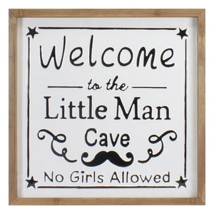 Northlight 16" Wood Framed "Welcome to the Little Man Cave" Sign Wall Decor - Picture 1 of 5