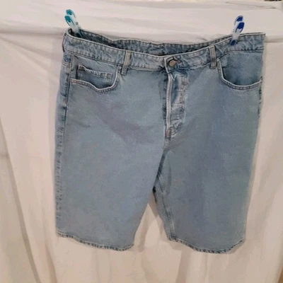 Pantalones Cortos Para Mujer Talla 16 H&M Bermudas Sueltas Cintura Alta y Denim Botón Mosca Foto 1 de 4