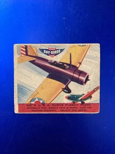 1941 Goudey Sky-Birds Gum R137 #9 USA Curtis Pursuit Plane - Picture 1 of 2