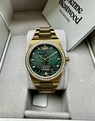 Ladies Vivienne Westwood Charterhouse Green Diamond Dial & Gold Watch VV244GDGR - Image 1 of 4