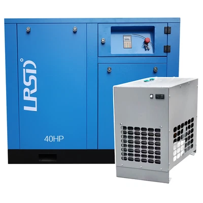 Compresor de aire de tornillo rotativo 40 HP VFD 3 fases 220 V con secador de aire monofásico 220 V Foto 1 de 4