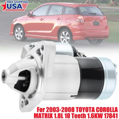 17841 STARTER 2003 2004 2005 2006 07 08 For 1.8L TOYOTA COROLLA 04-08 MATRIX Foto 1 de 4