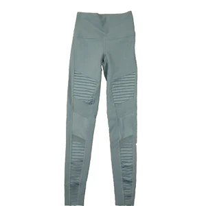 ALO Women's Light Blue High Waisted Moto Pleated Leggings Women's size XS - Picture 1 of 11