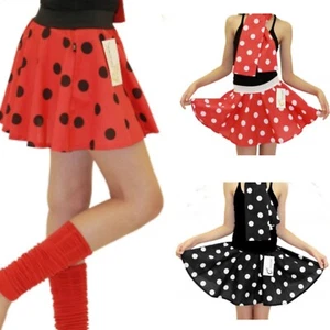 Girls Polka Dot Skirt Rock n Roll 50s 60s 15" Length Fancy Dress Costume - Picture 1 of 4