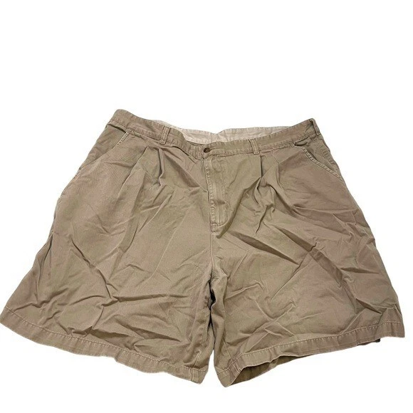 Pantalones Cortos Vintage Farah Para Hombre Talla 44 Plisados Caqui Beige Tiro Alto 100% Algodón Foto 1 de 4