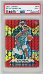 Brandon Miller 2023-24 Mosaico NBA Debut Choice Rojo y Amarillo Fusión/75 PSA 10 RC - Imagen 1 de 2
