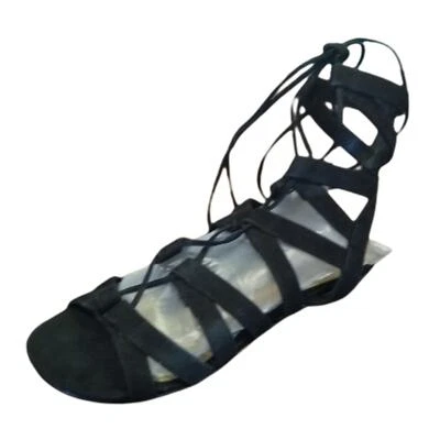 Sandalia Schutz Mujer 8 Cuero Negro Gamuza Berlina Gladiator Foto 1 de 4