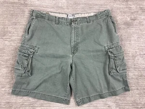 Izod Shorts Mens 42 Green Check Cargo Outdoor Casual 100% Cotton - Picture 1 of 12
