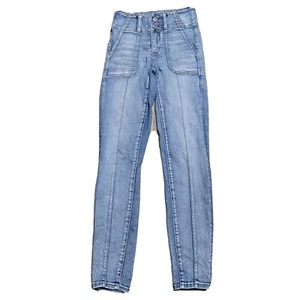 American Eagle Super High Rise Jegging Jeans Light Wash Next Level Denim Size 2 - Picture 1 of 9
