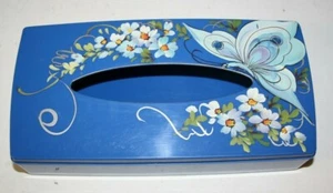Vintage Mitchell Gould Company Tissue Box Holder 1970's Hand Painted Plastic - Picture 1 of 4