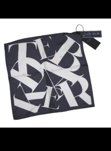 BNWT NEW TED BAKER NAVY BLUE IVORY 100% SILK POCKET SQUARE RRP £30 - Picture 1 of 4