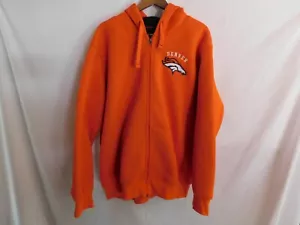 Felpa Denver Bronco con cappuccio e zip waffle arancione taglia XXL - Foto 1 di 10