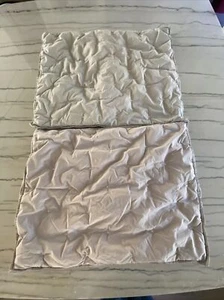 2 West Elm Standard Pillow Shams Gray White Stitch Cotton "AS IS" 3802266 - Picture 1 of 8